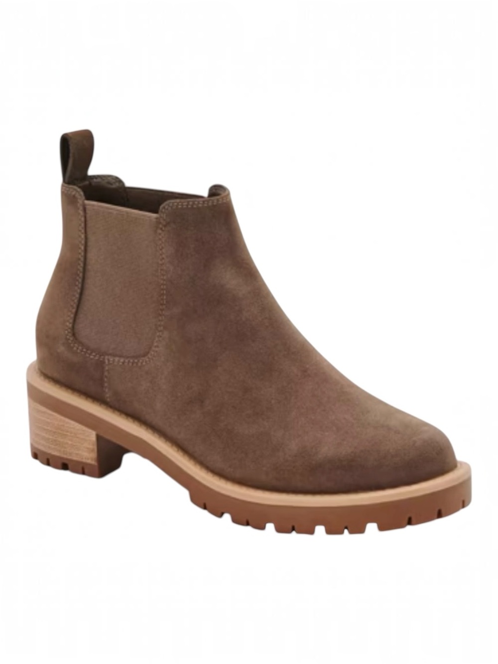 Blondo Mayes Womens Dark Taupe Suede Waterproof Chelsea Boot Size 8